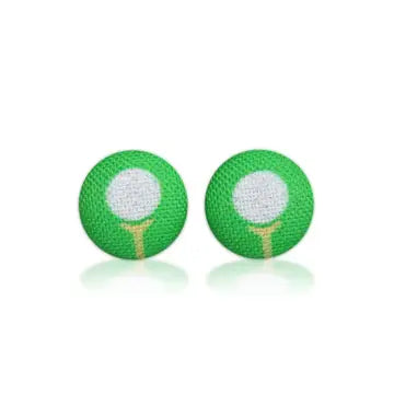 Golf Fabric Button Earrings