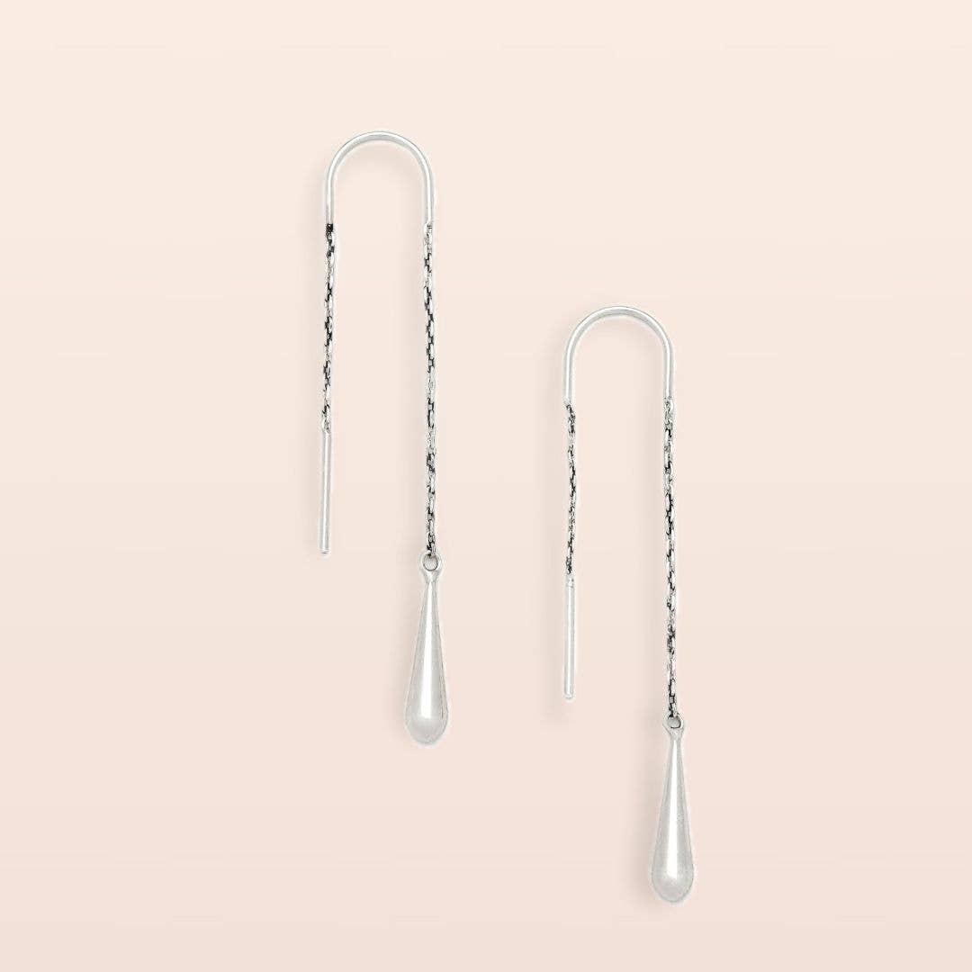 Silver Teardrop Threader