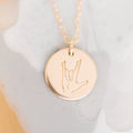 'I Love You' Sign Language Disc Necklace
