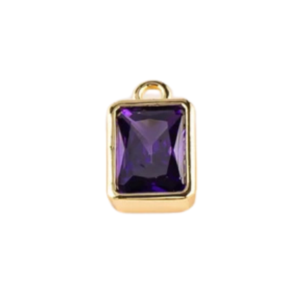 Rectangle Birthstone Charms