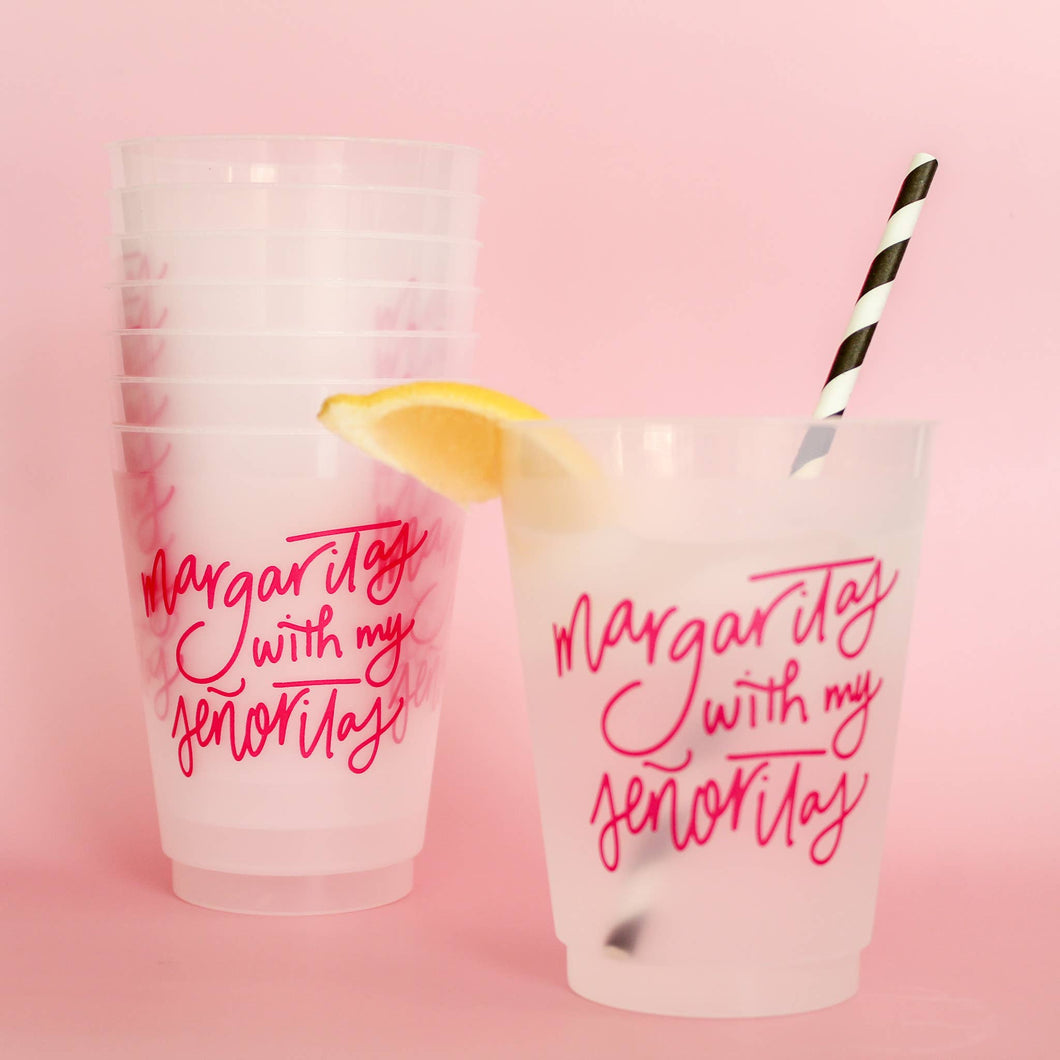 Margaritas with my Señoritas | Frosted Acrylic 16oz Set of 8