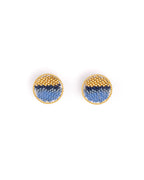 Handwoven Blue Sweet Tart Stud Earrings