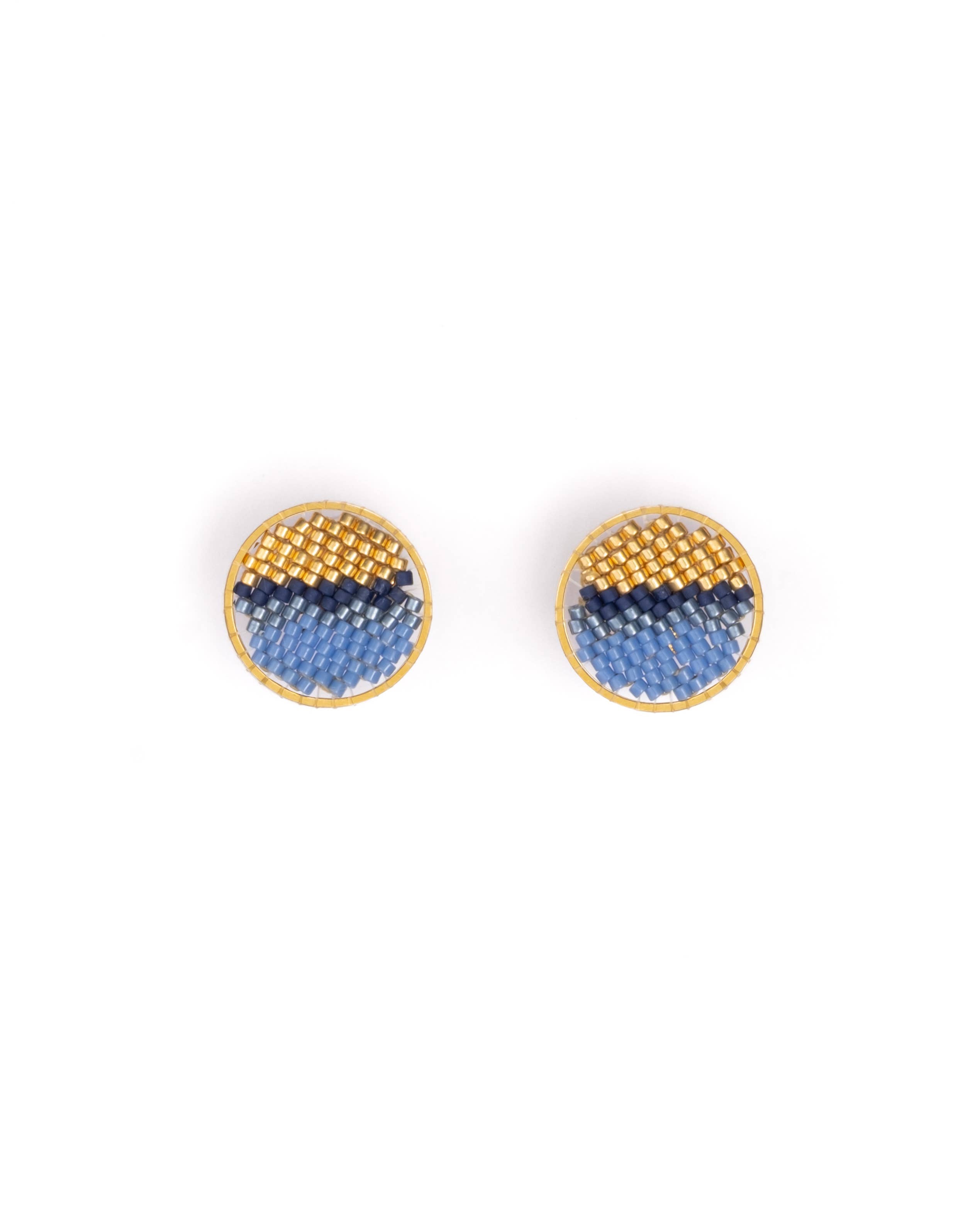 Handwoven Blue Sweet Tart Stud Earrings