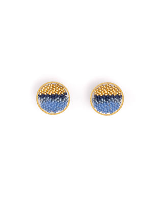 Handwoven Blue Sweet Tart Stud Earrings