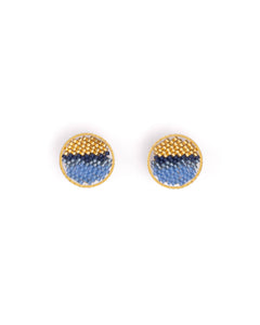 Handwoven Blue Sweet Tart Stud Earrings