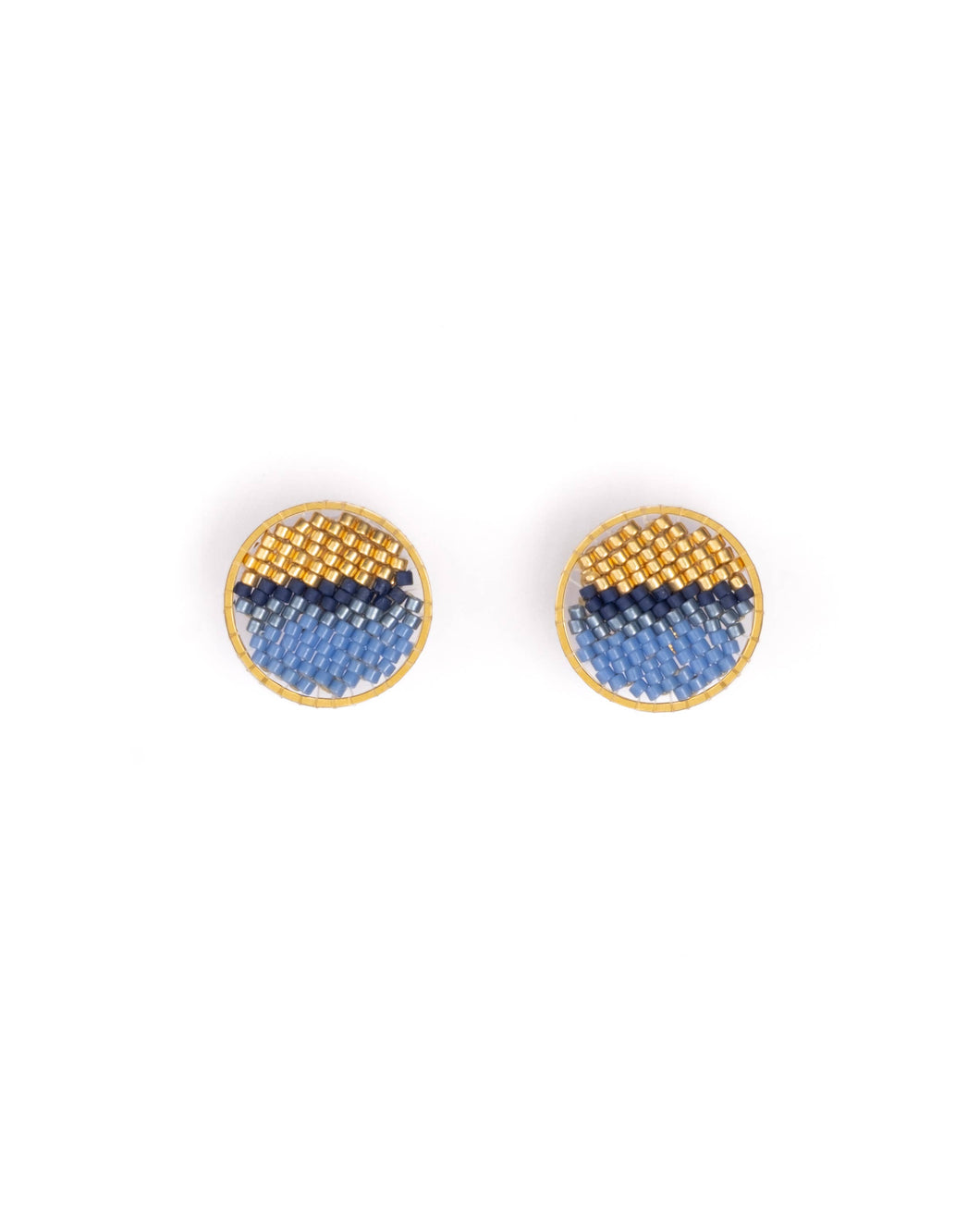 Handwoven Blue Sweet Tart Stud Earrings