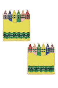 Crayon Box Enamel Stud Earrings in Multi