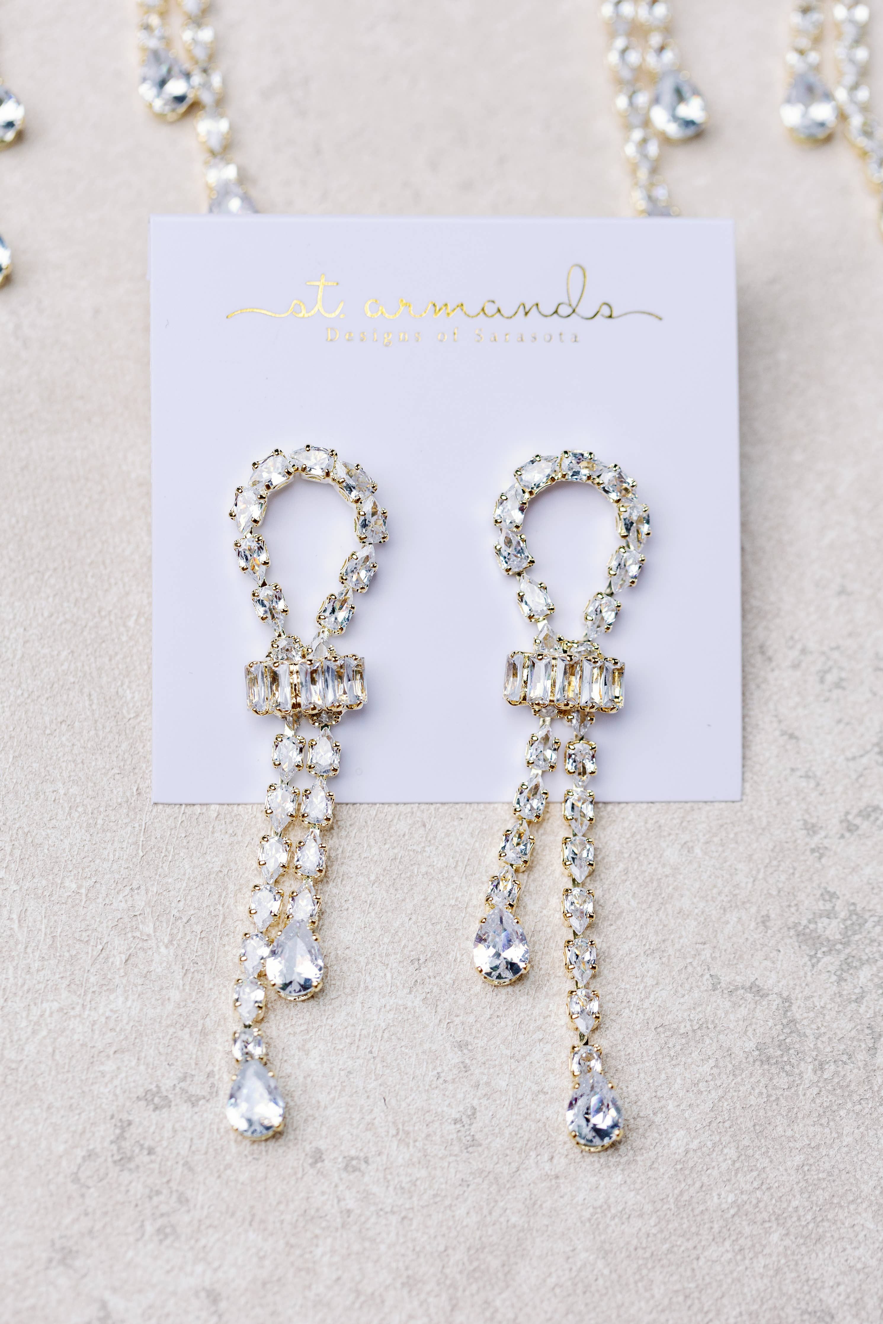 Diamond Drop Statement Earrings