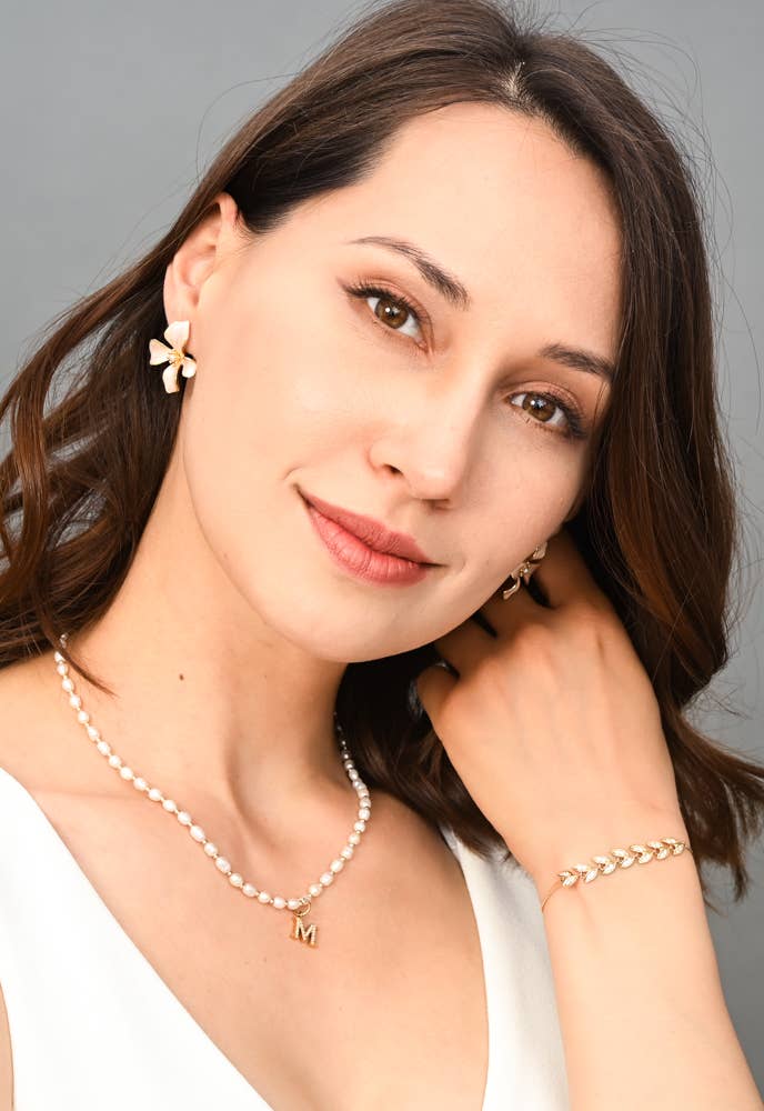 Hope in Bloom Flower Earrings - Misty Rose