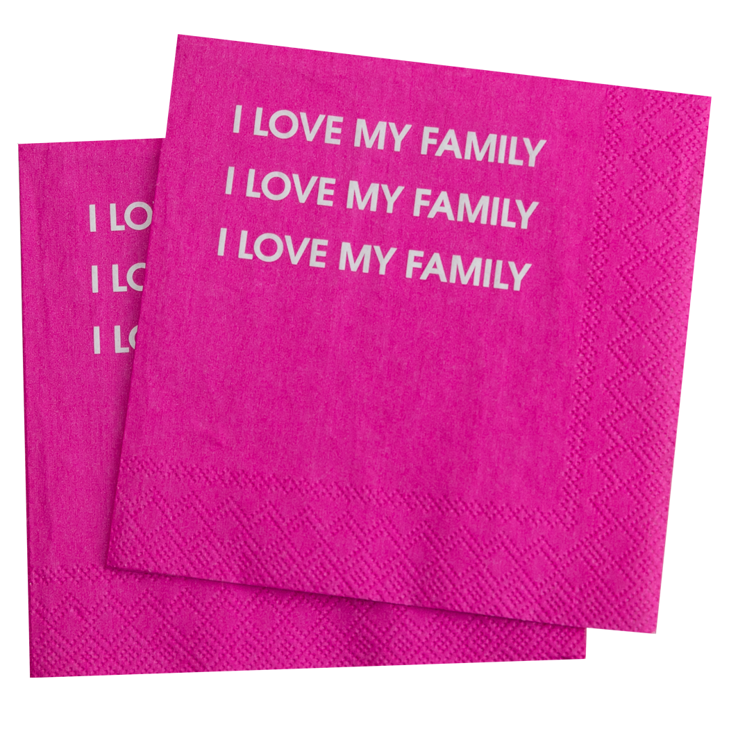 I Love My Family Cocktail Napkins