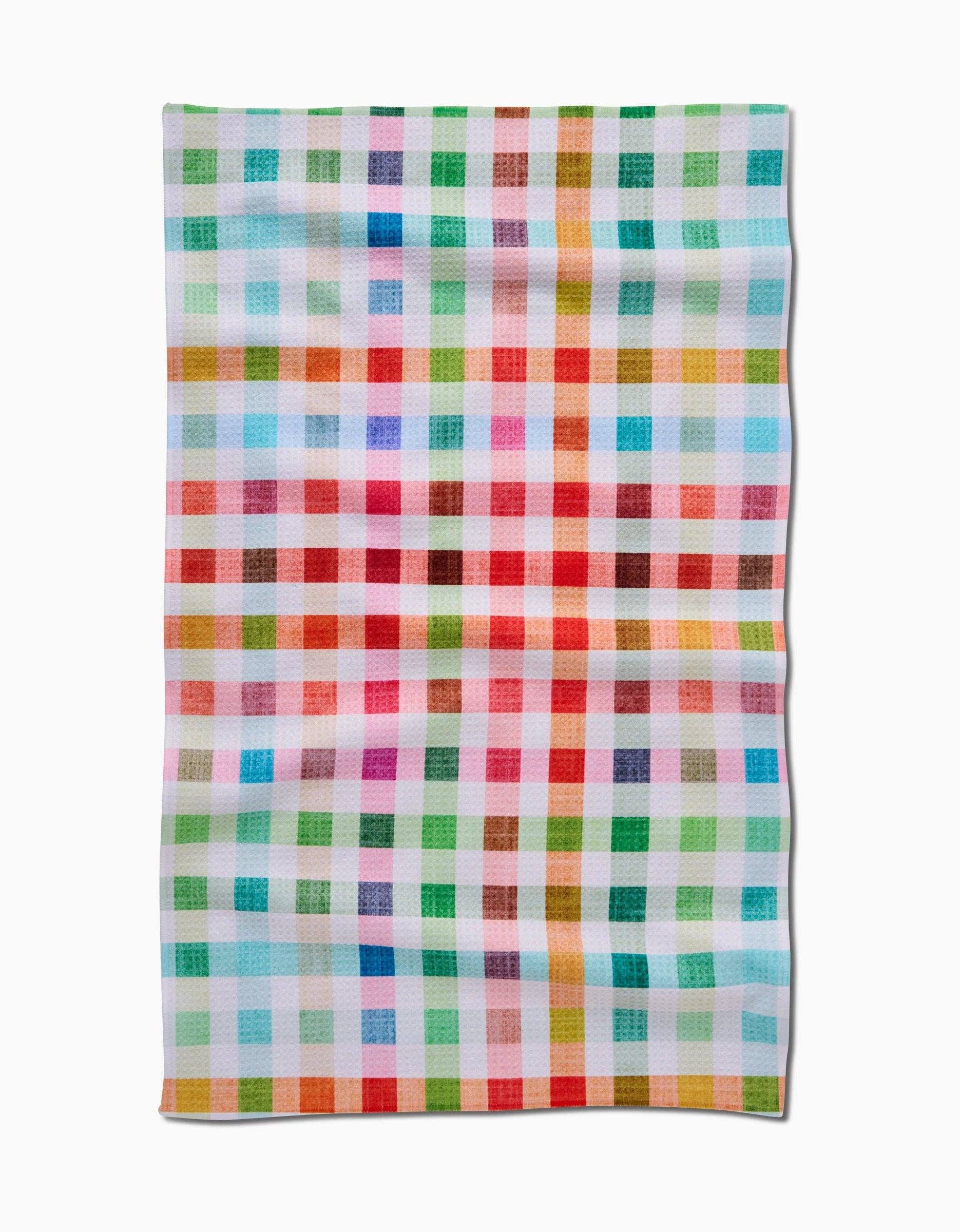 Woven Spring Plaid Tea Towel
