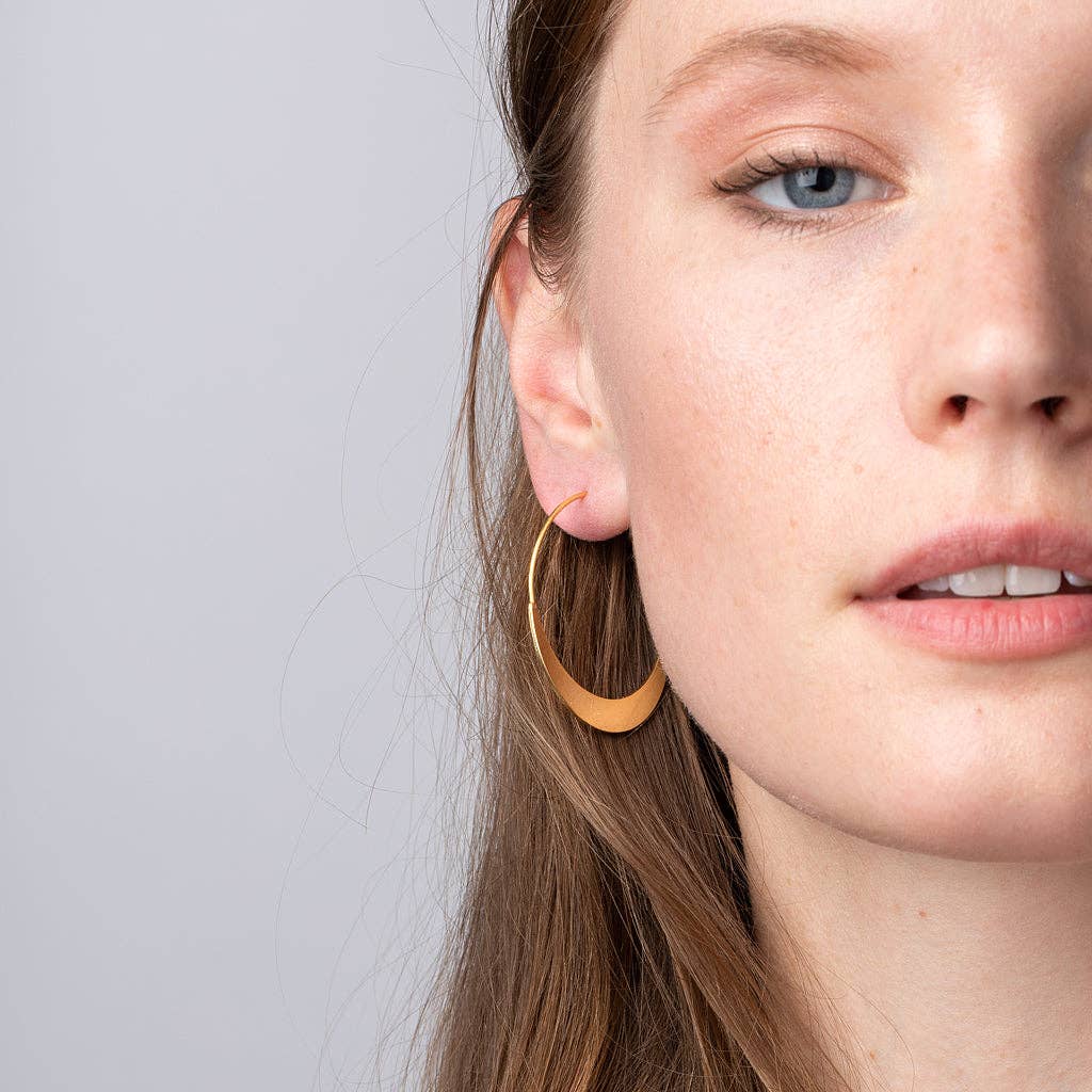 Crescent Hoop - Gold Vermeil