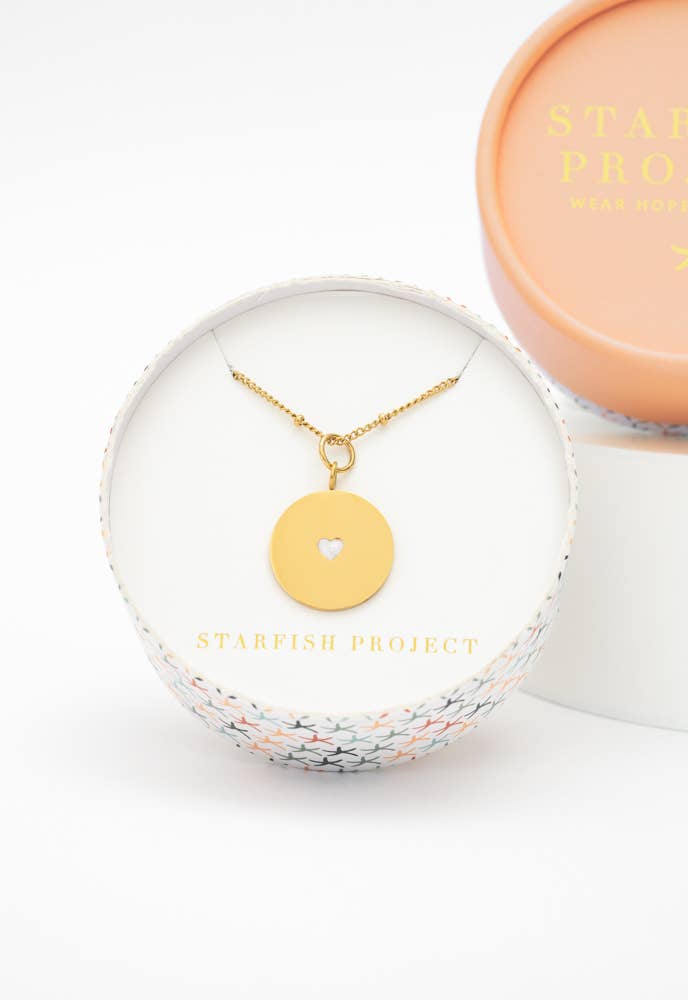 Cherished Engravable Heart Pendant with Ivory Heart