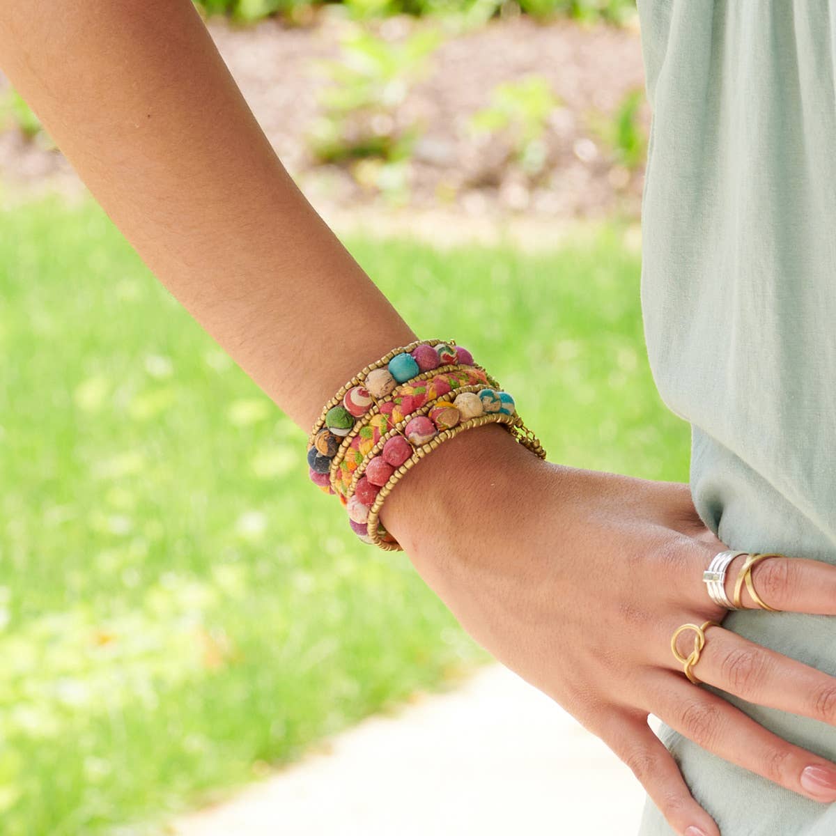Kantha Plaited Cuff