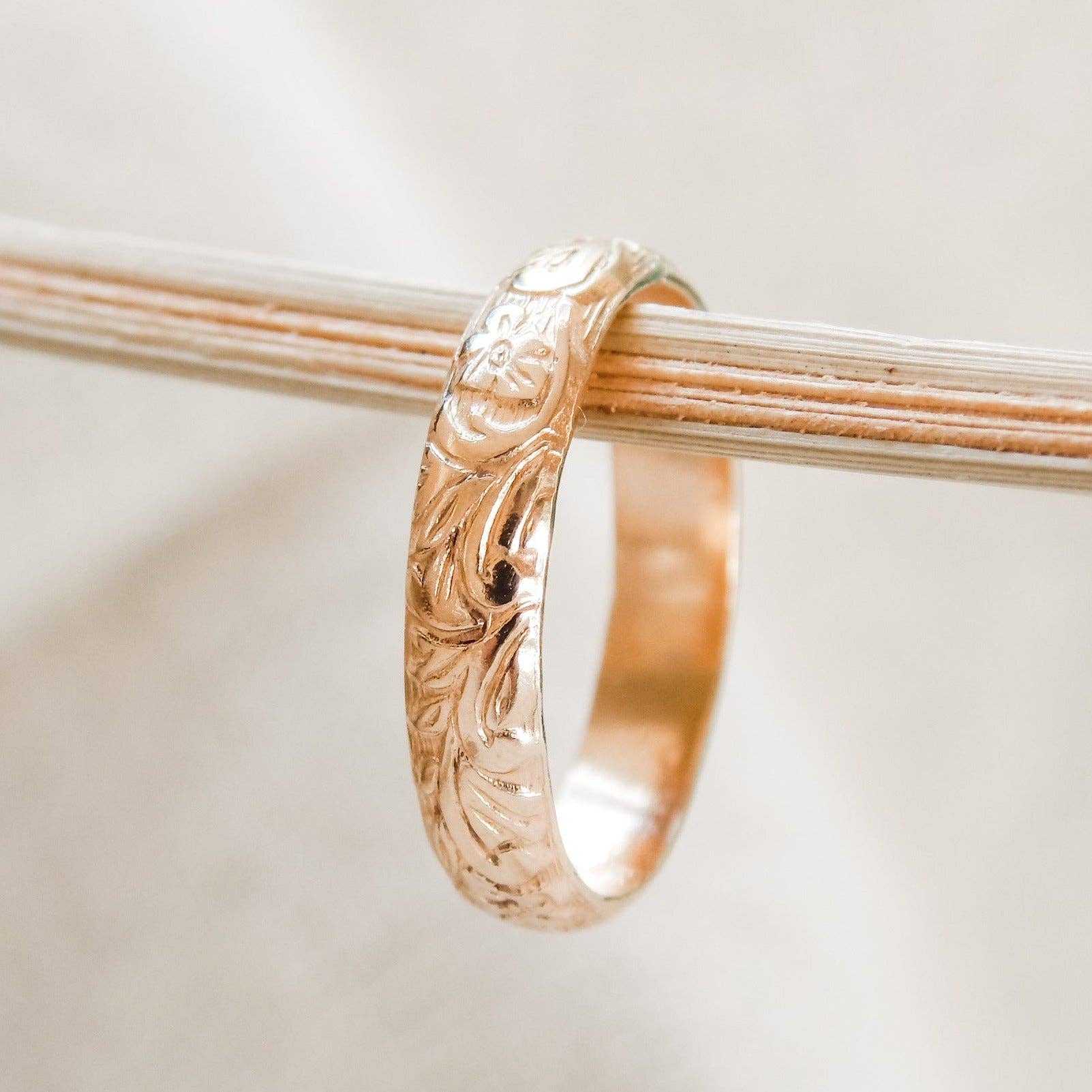 Floral Band Stacking Ring | 14k Gold Fill