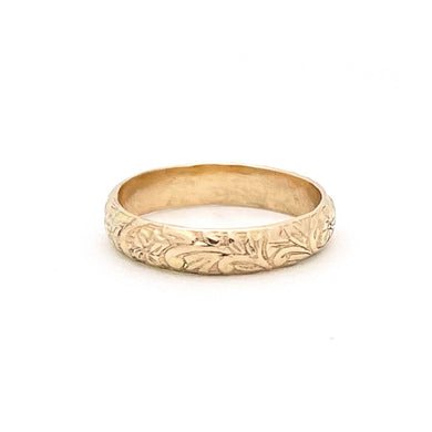 Floral Band Stacking Ring | 14k Gold Fill