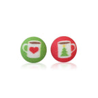 Hot Chocolate Fabric Button Earrings
