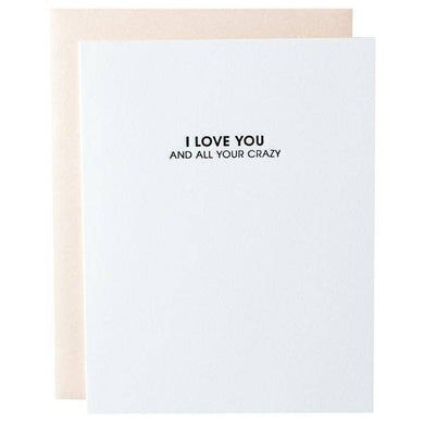 Love All Your Crazy Letterpress Card