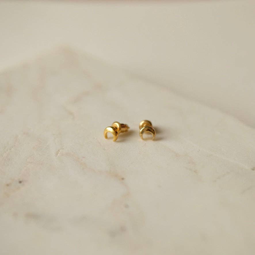 Small Crescent Stud