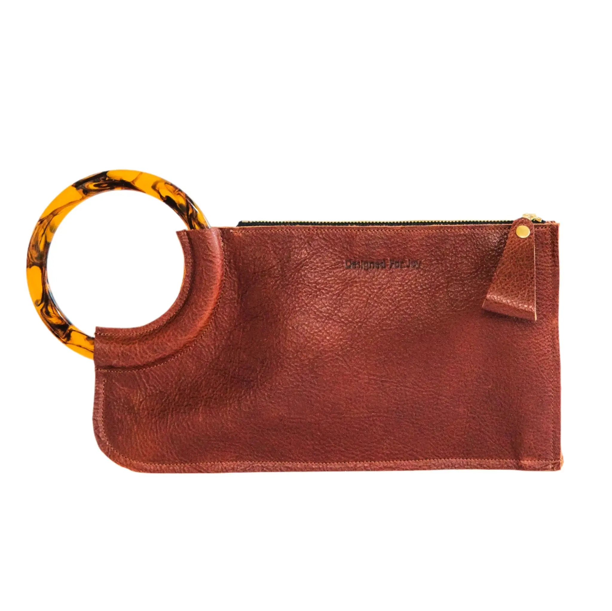 The Adele Leather Wristlet Handbag