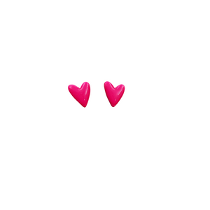 Heart Stud Hot Pink