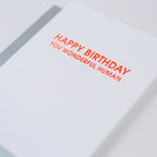 Wonderful Human Birthday Letterpress Birthday Card