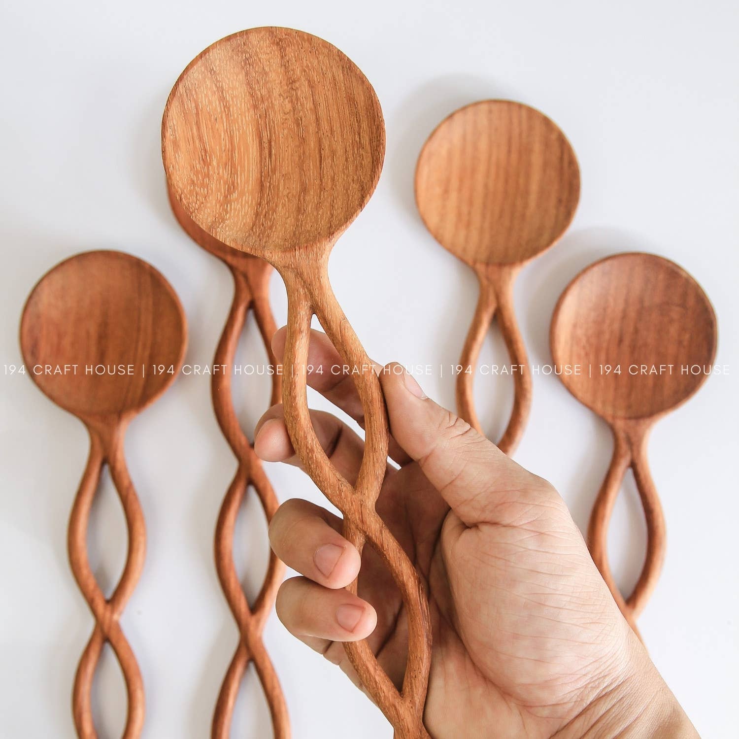 Twisted Handle Wooden Spoon