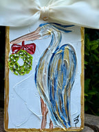 Heron Hand Painted Ornament 