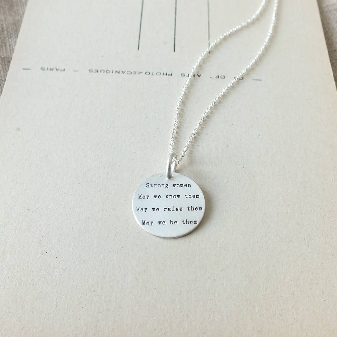 Strong Women Necklace: Sterling Silver