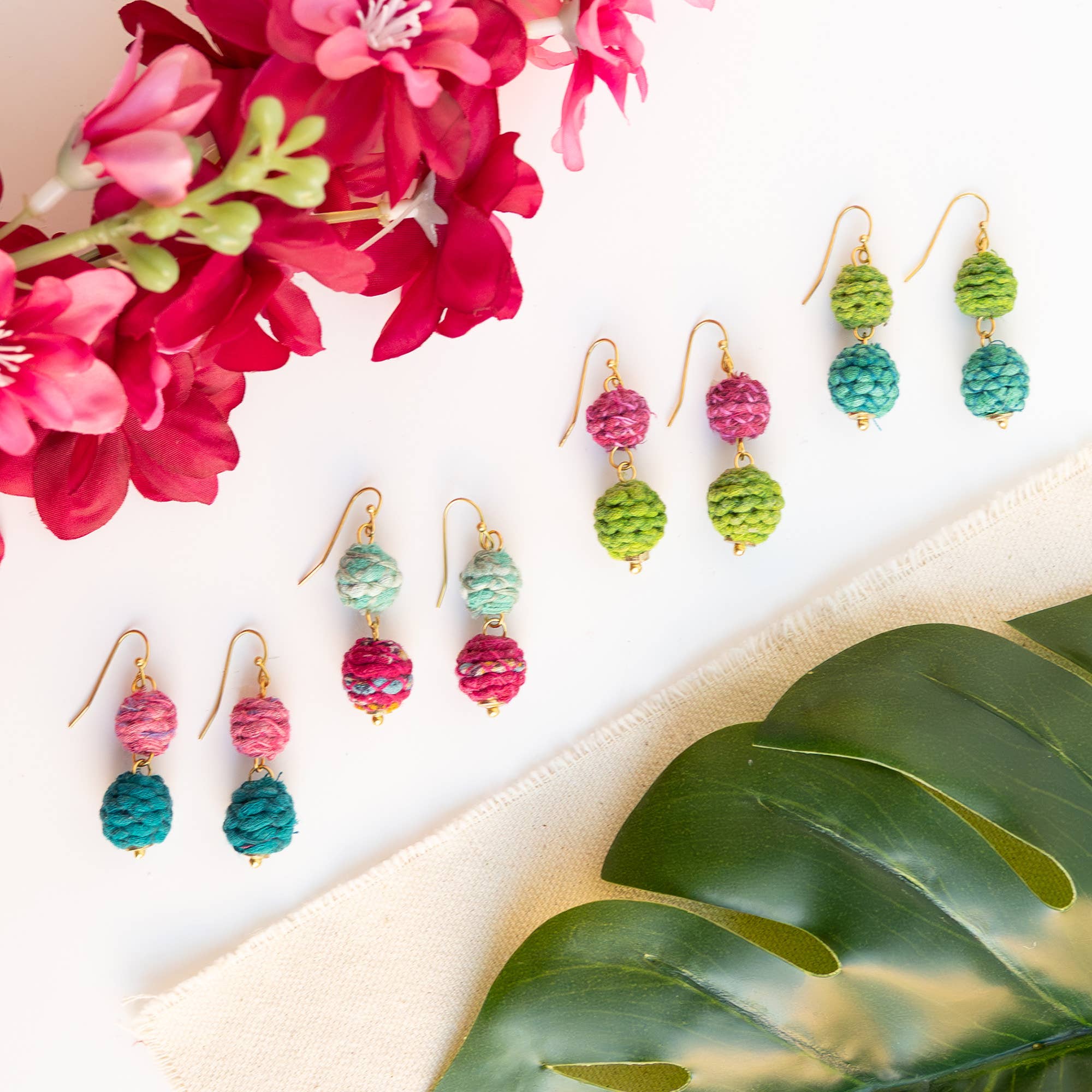 Threaded Kantha Drop Earrings | Bloom