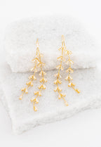 Graceful Willow Gold Dangle Earrings