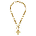 Gold Cross Front Toggle Necklace | Susan Shaw