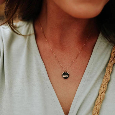 Mama Disc Necklace - Hypoallergenic, Hand Stamped, Dainty: Gold