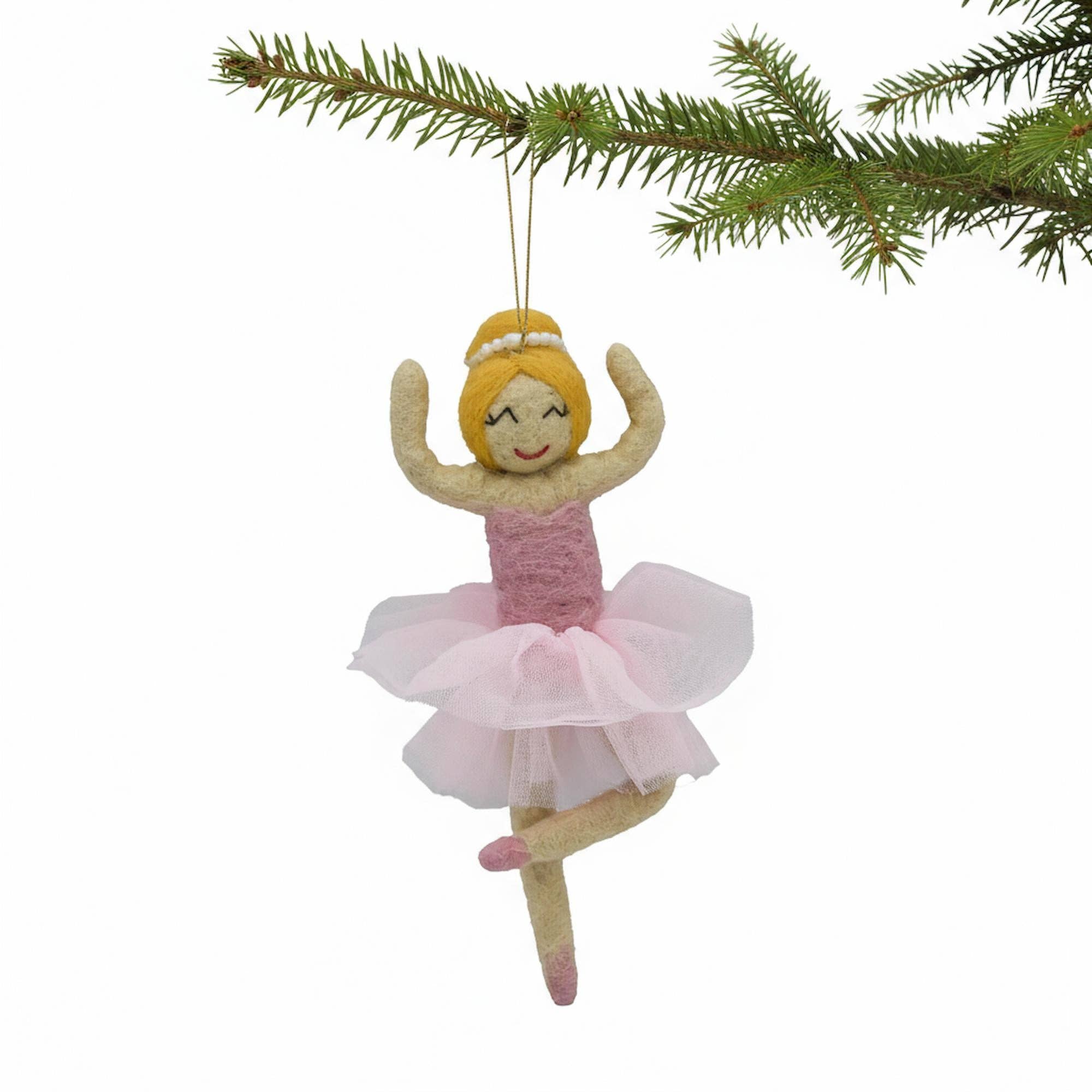 Ballerina Felt Ornament - Blonde
