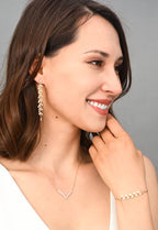 Graceful Willow Gold Dangle Earrings