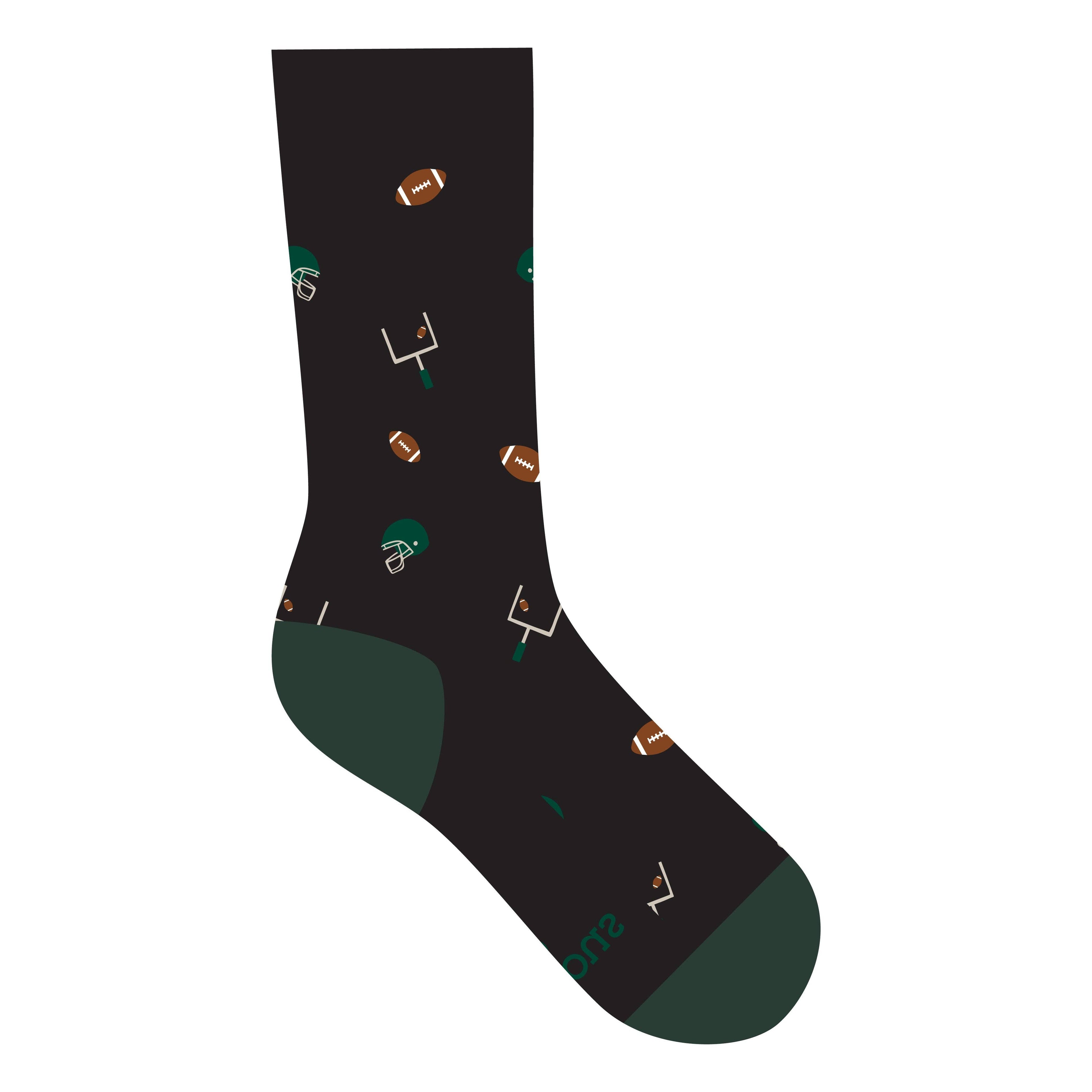 Socks that Support Youth Sports (Black Footballs)