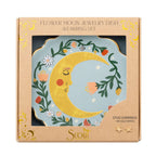 Jewelry Dish & Stud Earring Set - Flower Moon/Blue