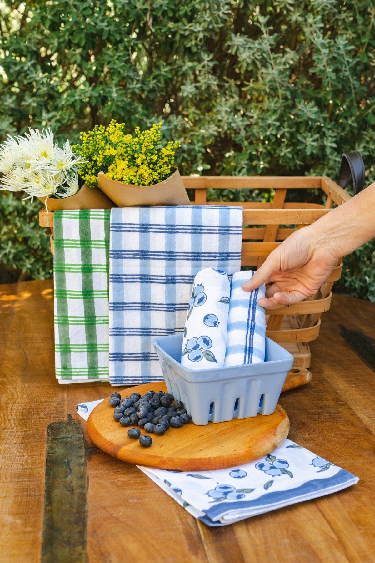 Plaid, Navy & Uniform Blue Tea Towel