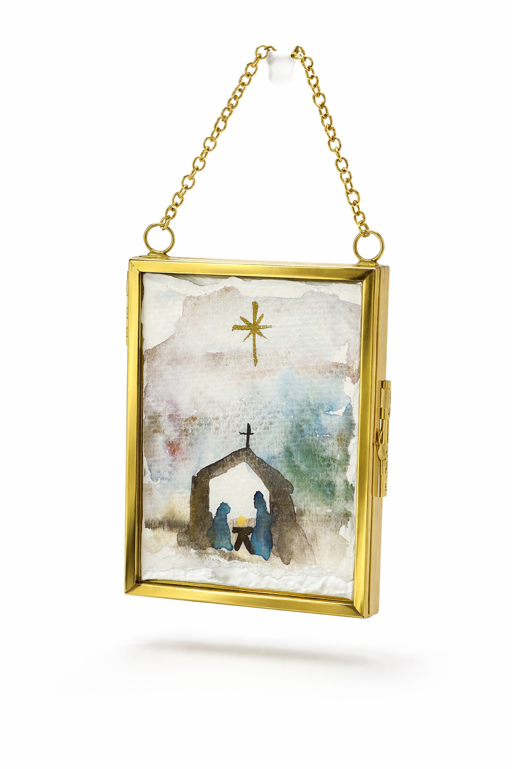 Watercolor Nativity Christmas Ornament
