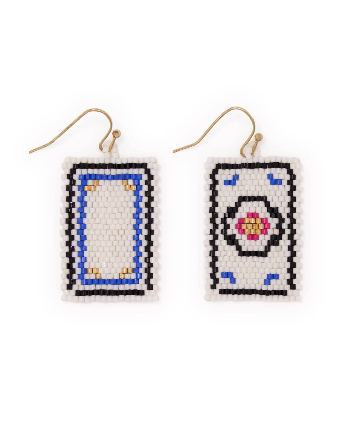 Lily Beaded Mahjong Earrings Circle