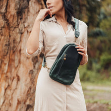 Sling Crossbody Backpack in Emerald