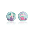 Mermaid Fabric Button Earrings