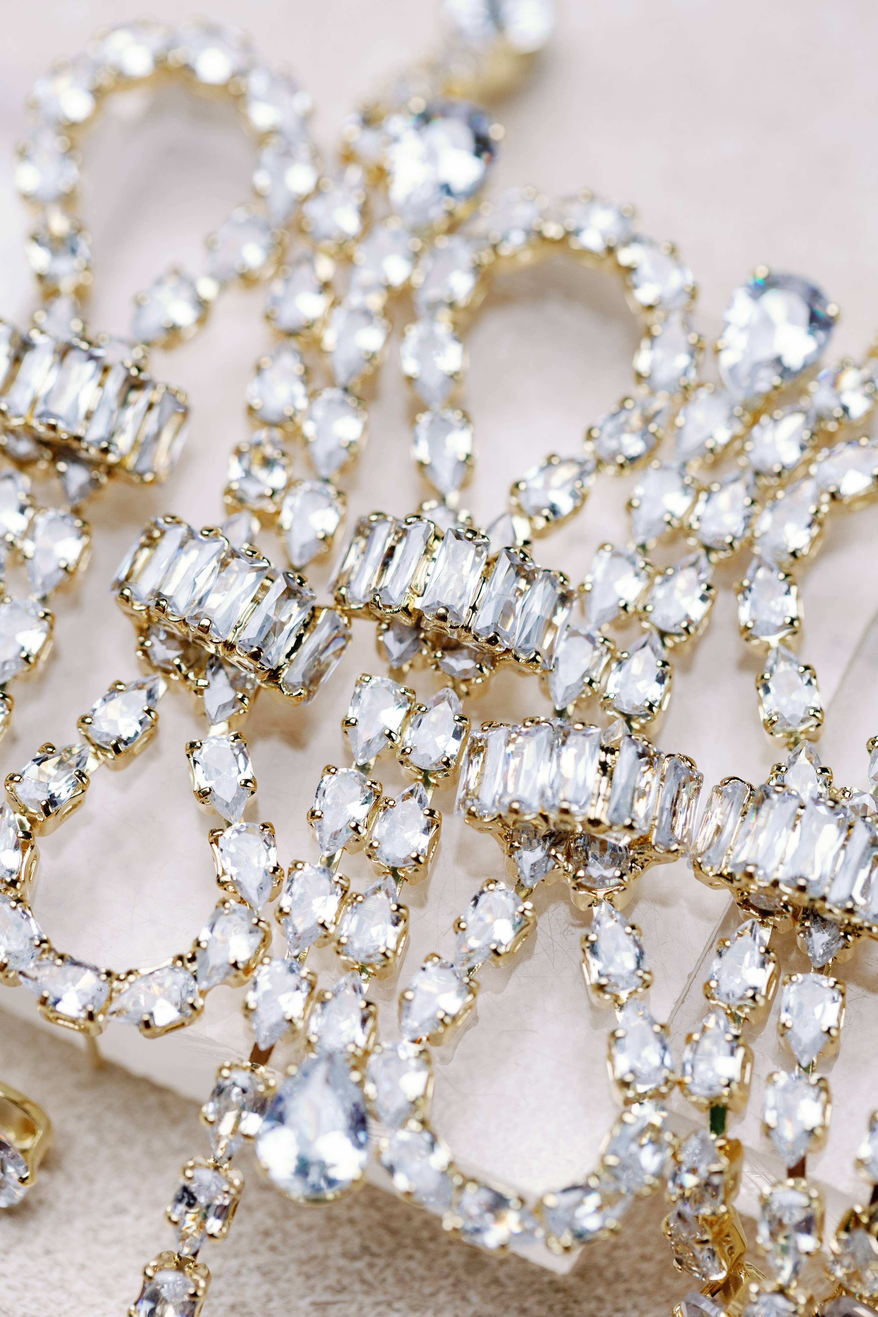 Diamond Drop Statement Earrings