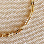 18k Gold Filled Short Link Paperclip Bracelet: 7 inches