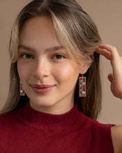 Mosaic Tila and Brass Earrings