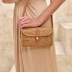Ata Vine Rattan Straw Small Crossbody Bag