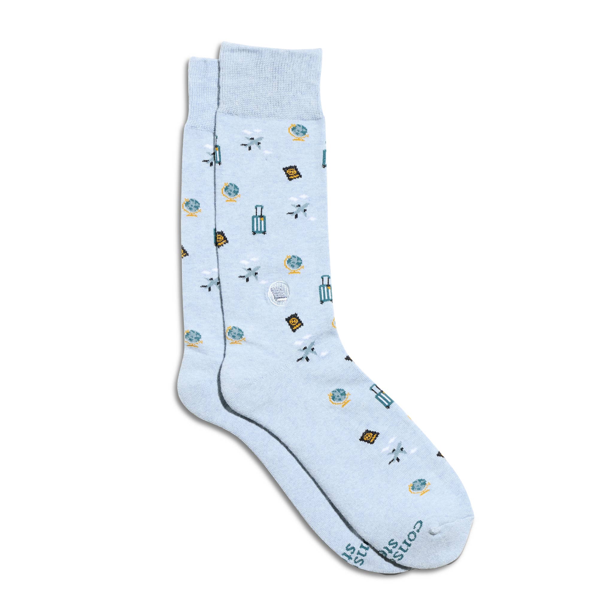 Socks that Give Books (Blue Travel)