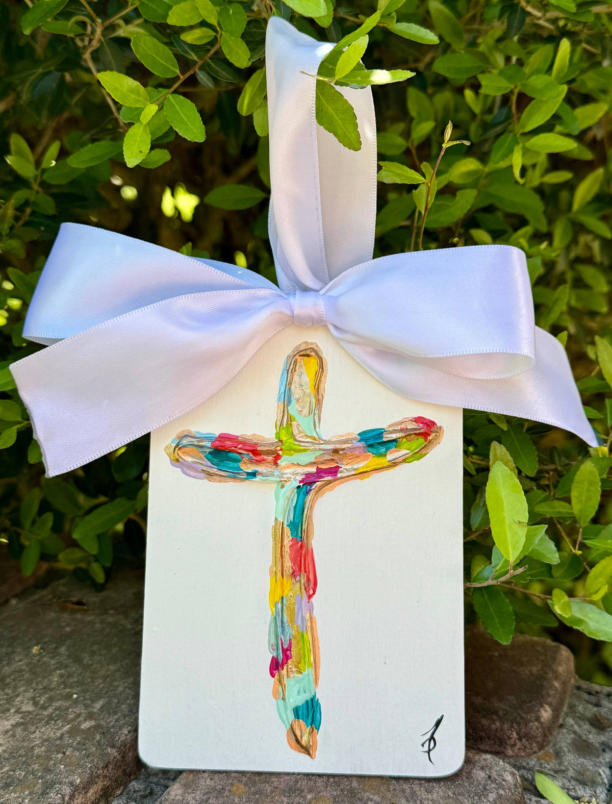 Multicolored Cross Ornament