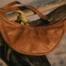 Leather Moon Sling Bag - Camel