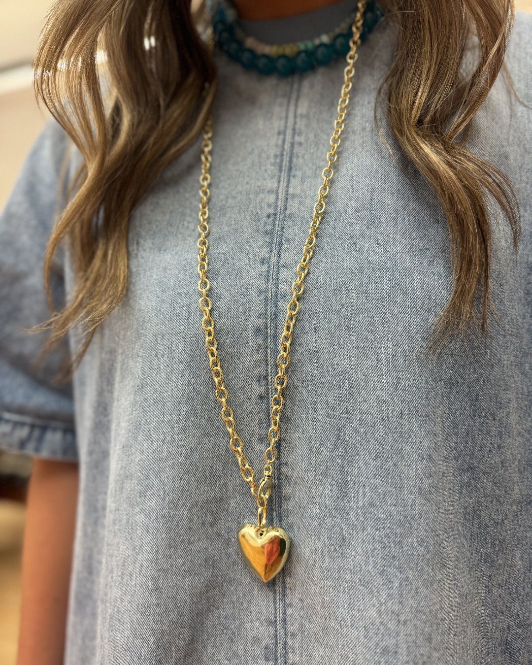 Ellison Gold Heart Wrap Necklace
